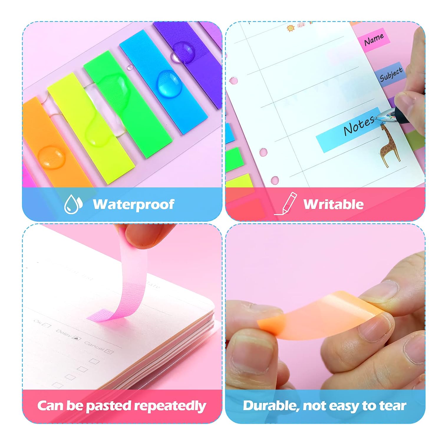 Sticky Notes, 1120 Pcs Index Tabs, Page Markers, Mini File Tabs, Book Markers - 7 Colors