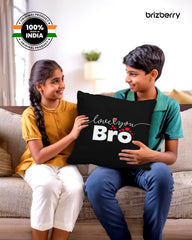 Premium Pillow Cushion For Best Brother, Black Pillow - 16 Inch | Unique Thoughtful Cute Birthday Pillow Gift For Brother | Raksha Bandhan, Bhaidooj | With Filler Cushion - Design 23