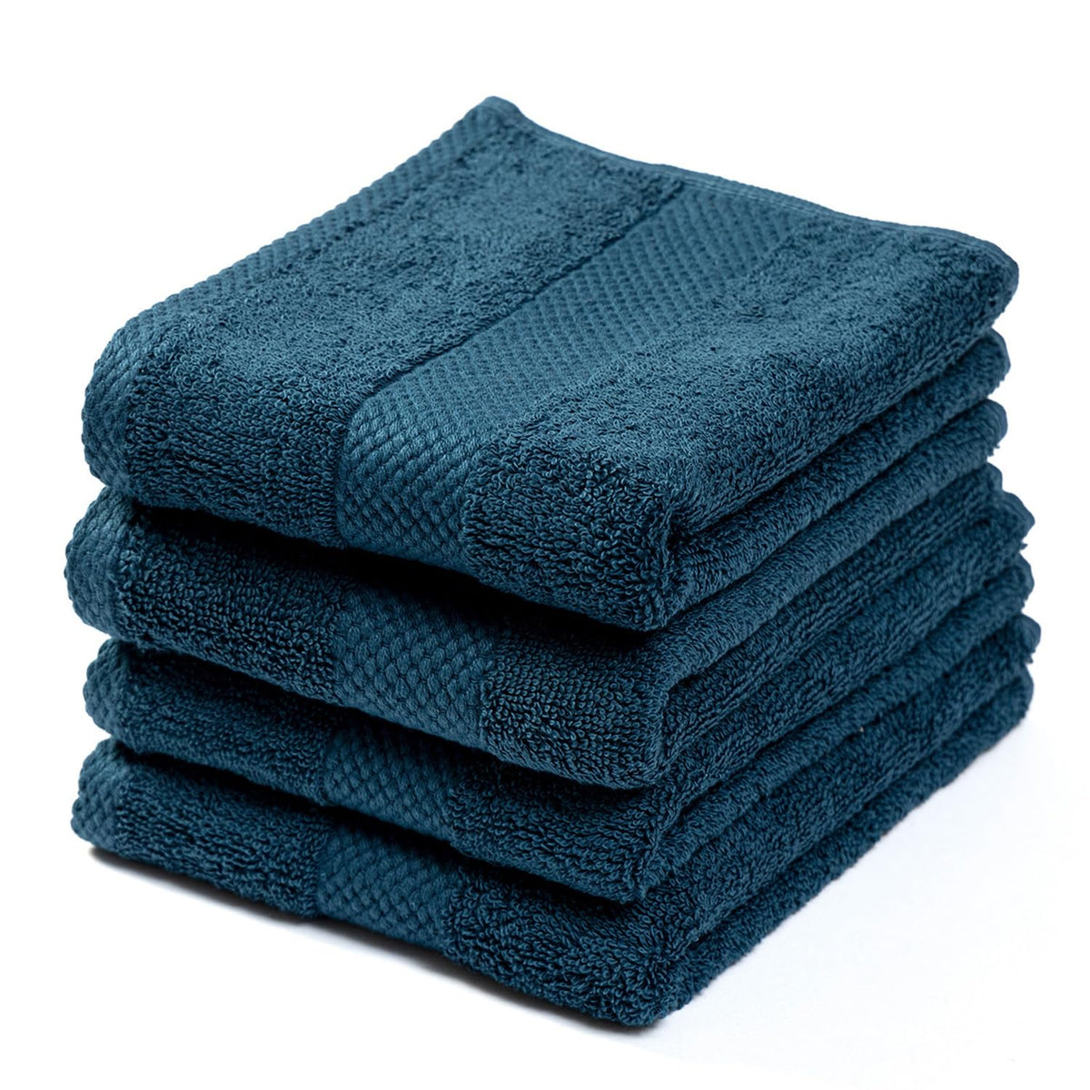 Earthy Fables Premium Hand Towels 600 Gsm | 100% Combed Cotton Ultra Soft Quick Dry & Highly Absorbent, For Home, Gym & Travel | Set Of 4 (Dark Teal)