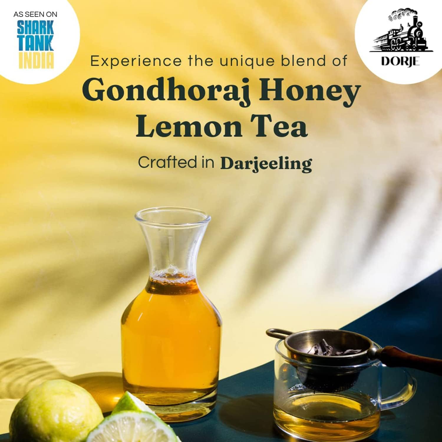 Dorje Teas Darjeeling Honey Lemon Tea - 100gm, 3.5 Ounce, 40 Cups | Promotes Good Sleep & Stress Relief - Low Caffeine, Made With Special Gondhoraj Lemons