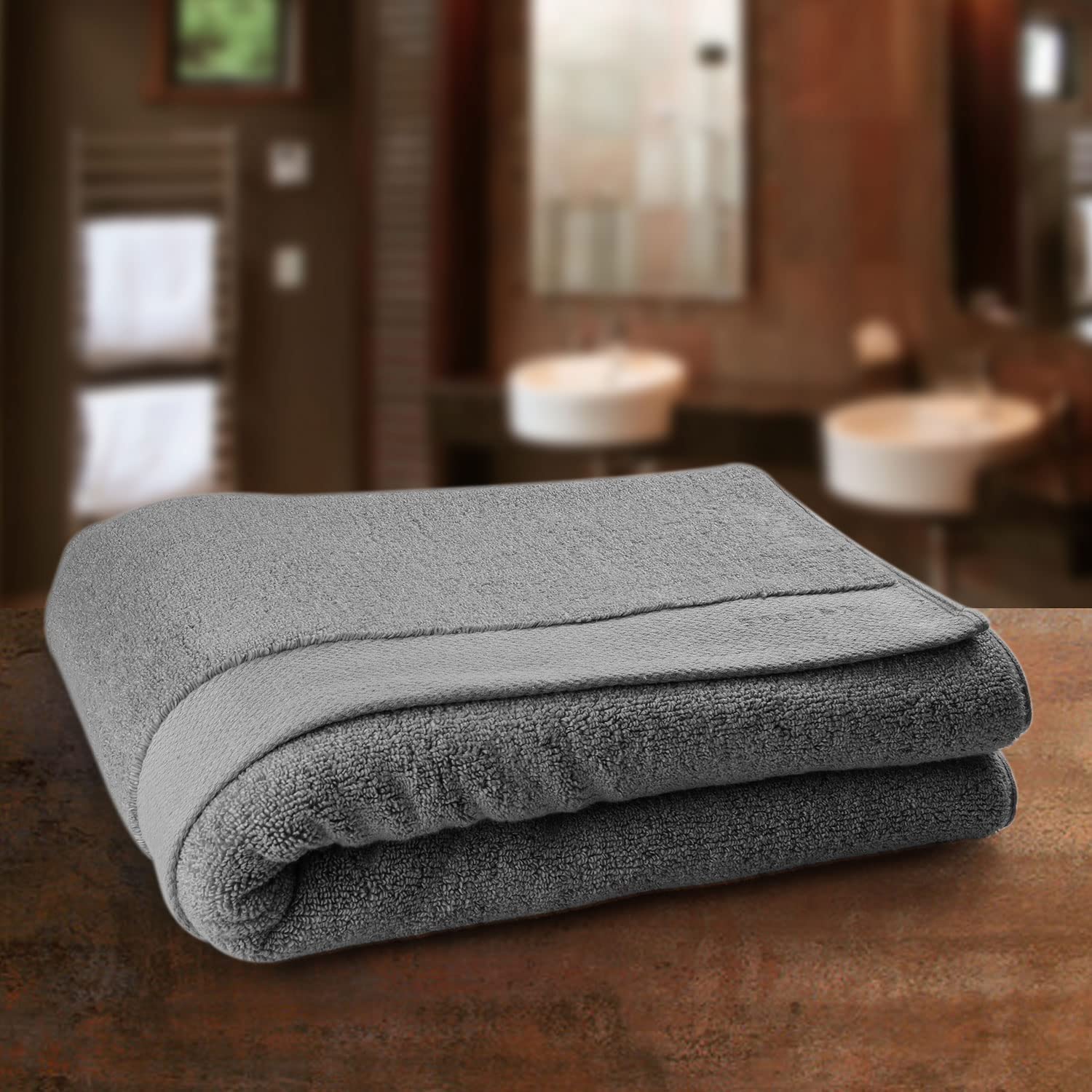 Spread Spain 100% Cotton Bath Towels 500 Gsm | Resort Bath Towel, Super Absorbent & Soft Bath Towel Large Size For Men & Women (Carbon)