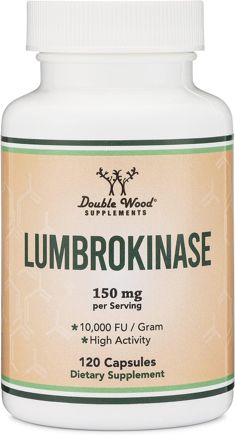 Athinika Nutrition Lumbrokinase Enzymes Supplement Max Activity 10,000 Fu / Gram 150mg Per Serving No Fillers, Gluten Free For Cardiovascular & Blood Circulation | 120 Capsules, 200gm 0.4lbs