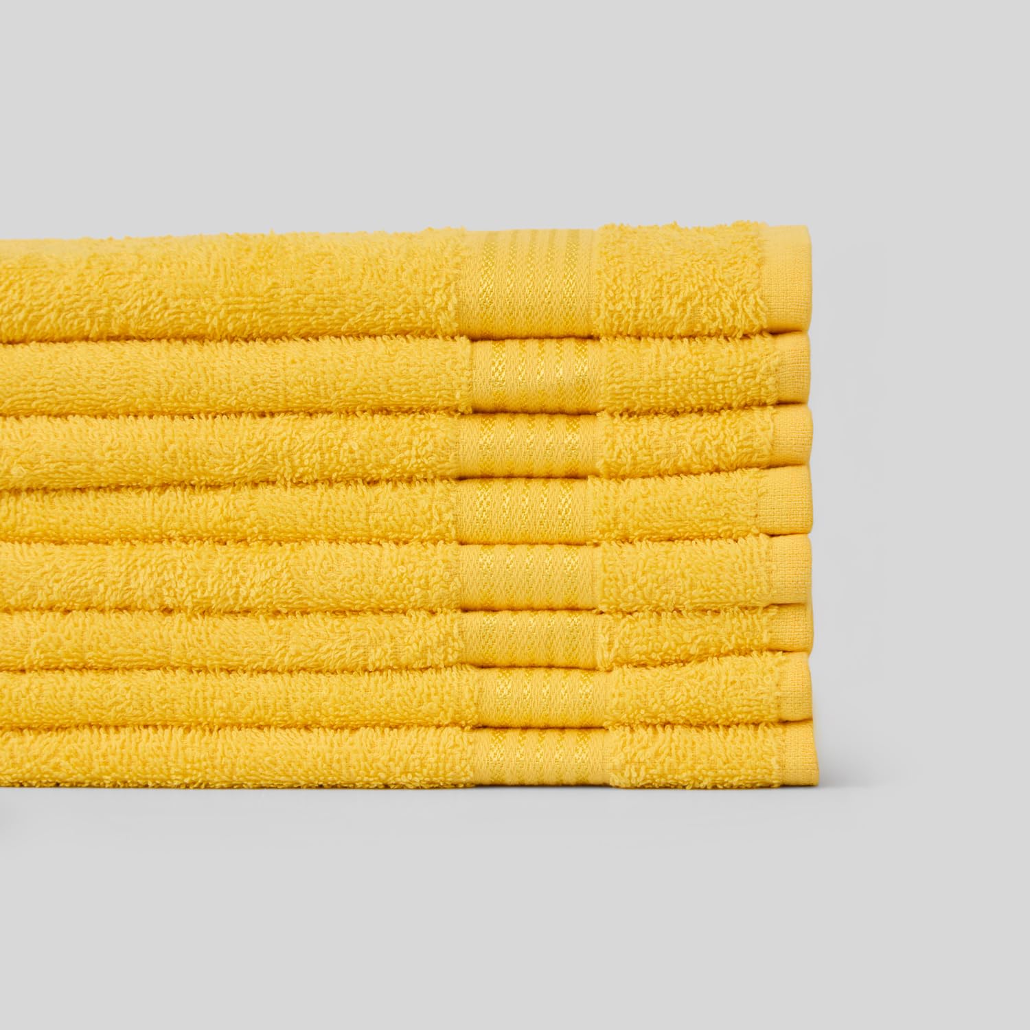 Kopa By Bianca 100% Cotton Soft Terry Face Towel 400 Gsm (Yellow) -Pack Of 8