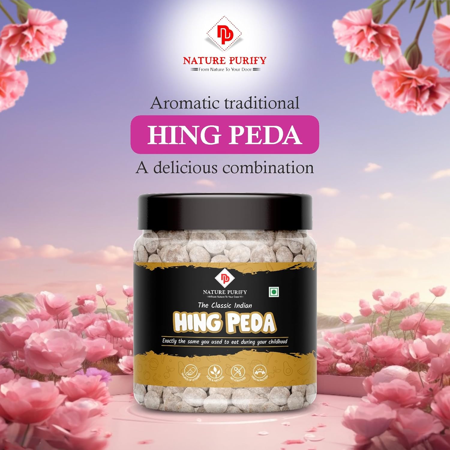 Nature Purify Hing Chunk Pachak Hing Peda Churan Mukhwas 400 Grams, | Jar Pack