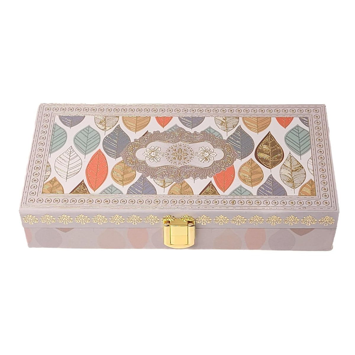 Fancy Shagun Cash Box Or Gaddi Box For Gifting Money On Wedding, New Born Baby, Ring Ceremony Pattern1pc, Material - Wood, Colour - Leaves Grey