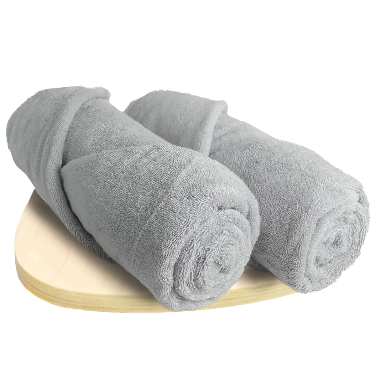 Heelium Bamboo Bath Towel 1000 Gsm | Ultra Absorbent 3x Softer Than Cotton Towels (Light Grey)- Pack Of 2