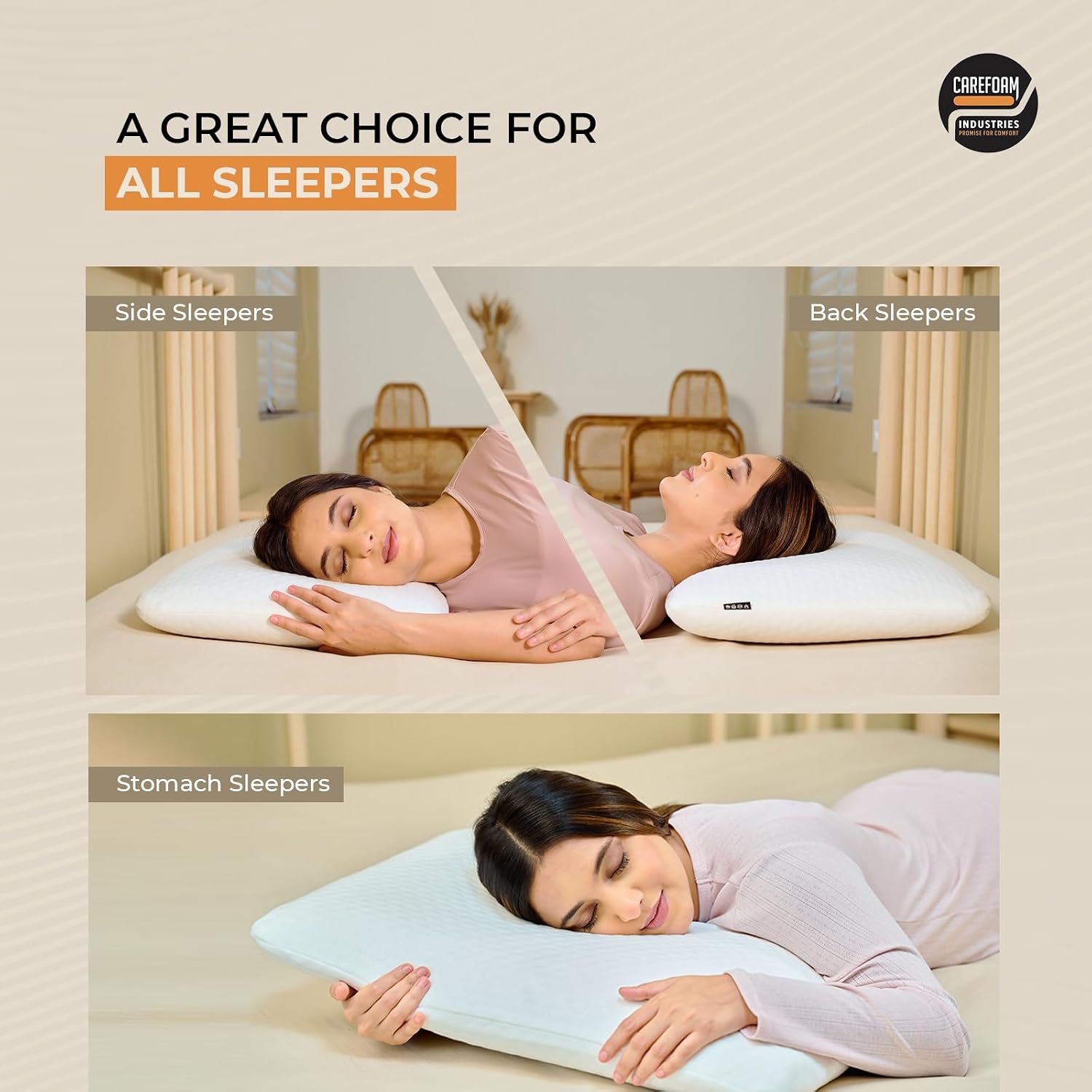 Orthopedic Memory Foam Pillow For Comfortable Sleep, White - 24 X 16 X 4 Inch | For Neck & Shoulder Pain Relief With Removable Zipper White Jacquard Cover | Back, Stomach Sleepers - Pack Of 2