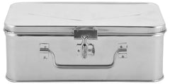 Stainless Steel Bank Locker Box, Cash Box, Jewellery Box - Rectangle 20.3 X 12.7 X 7 Cm, Silver - Small, Special Feature - Portable
