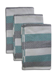 Athom Trendz Living Cotton Bath Towel 600 Gsm | Lightweight, Soft & Absorbent, Quick-Drying, Skin-Friendly, Luxury Quality, Durable Towel - Pack Of 3 (Grey & Green)