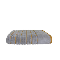 Spaces 100% Cotton Bath Towel 575 Gsm | Ribbed Texture High Absorbency High Loft Cotton Bath Towels (Silver)