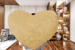 Love Heart Pillow Best Gifts For Birthday Valentine's Day, Beige - Big Size | Give Thanks With A Grateful Heart Love Fur Throw Pillow Cushion | Beautiful Heart Pillow, Washable - Pack Of 1