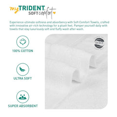 Trident Soft Comfort Air Rich 100% Cotton Face Towel 500 Gsm | Highly Absorbent Towels For Men/Women, 6 Pcs (White)