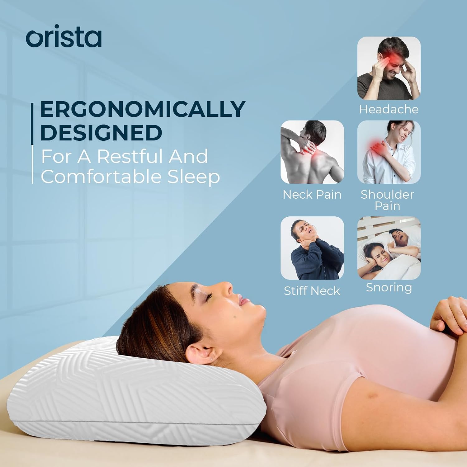Advance Gel Blended Memory Foam Pillow, For Pain Relief, White, King Size - 24 X 15 X 5 Inch | For Neck & Shoulder Pain Relief | Orthopedic Pillow For Back & Stomach Sleepers - Pack Of 1