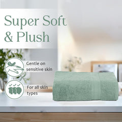 Ambra Linens 500 Gsm Highly Absorbent Bath Towel 100% Cotton Soft & Plush All Seasons Use Large Everyday Use Durable (Aqua Green)