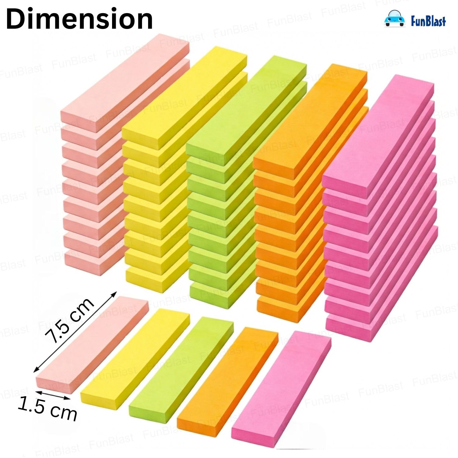 Sticky Notes – Sticky Pad, Sticky Notes Cute, Stick Notes For Study, Stationary Items (Pack Of 10)