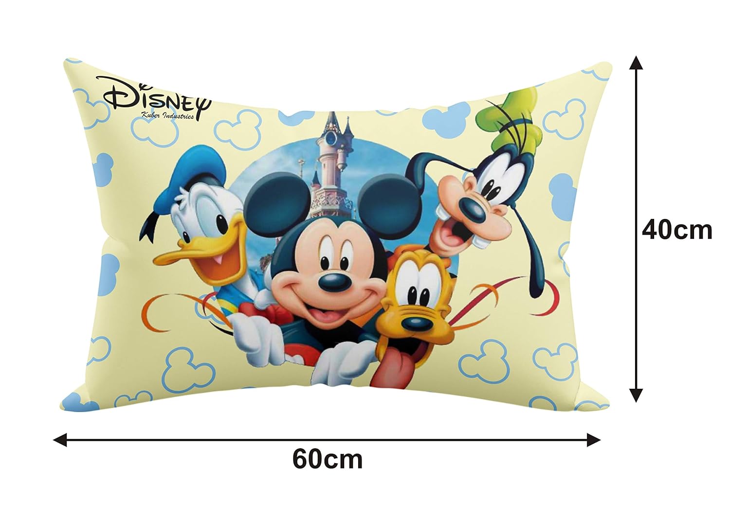 Disney Printed Comfort Microfiber Filled Pillow For Bed Room, Cream - 16x24 Inches | Microfiber Pillow, For Head, Back & Lumbar Support, Soft Pillow - Pack Of 1