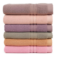 Furnofy Premium Cotton Hand Towels Set Of 6 (Pastel Colour)