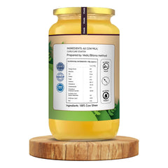 Organic Sahiwal A2 Desi Cow Ghee By Viveda | Pure Bilona Method | Supports Bones, Brain Health Pure Desi Ghee | (1 Litr) 33.8 Ounce | Jar Pack