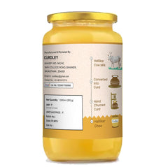 Organic Natural A2 Desi Hallikar Cow Ghee By Curdley | Great Source Of Energy Healthy & Nutrients Desi Cow Ghee For Weight Managements | (1 Litr) 33.8 Ounce Jar Pack