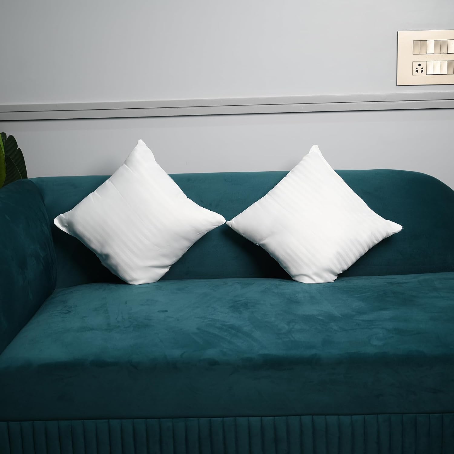 Soft Microfiber Sofa Cushions, Decorative Sofa Pillows, Plain White - 16 X 16 Inch | Pillows For Car & Couch, Perfectly Plush & Cozy Cushion For Relaxation & Back Support - Pack Of 1