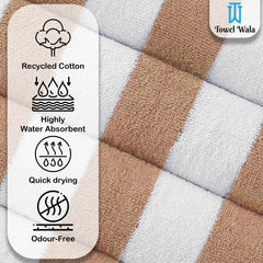 Towel Wala Striped Soft Turkish Cotton Large Bath Towel 450 Gsm | For Men & Women, Hotel Pool Towel