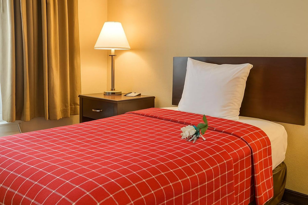 100% Cotton Single Bedsheet - 60 X 90 Inches, Red | Premium Sustainable Fabric - Checked Pattern Traditional Bedsheet Design