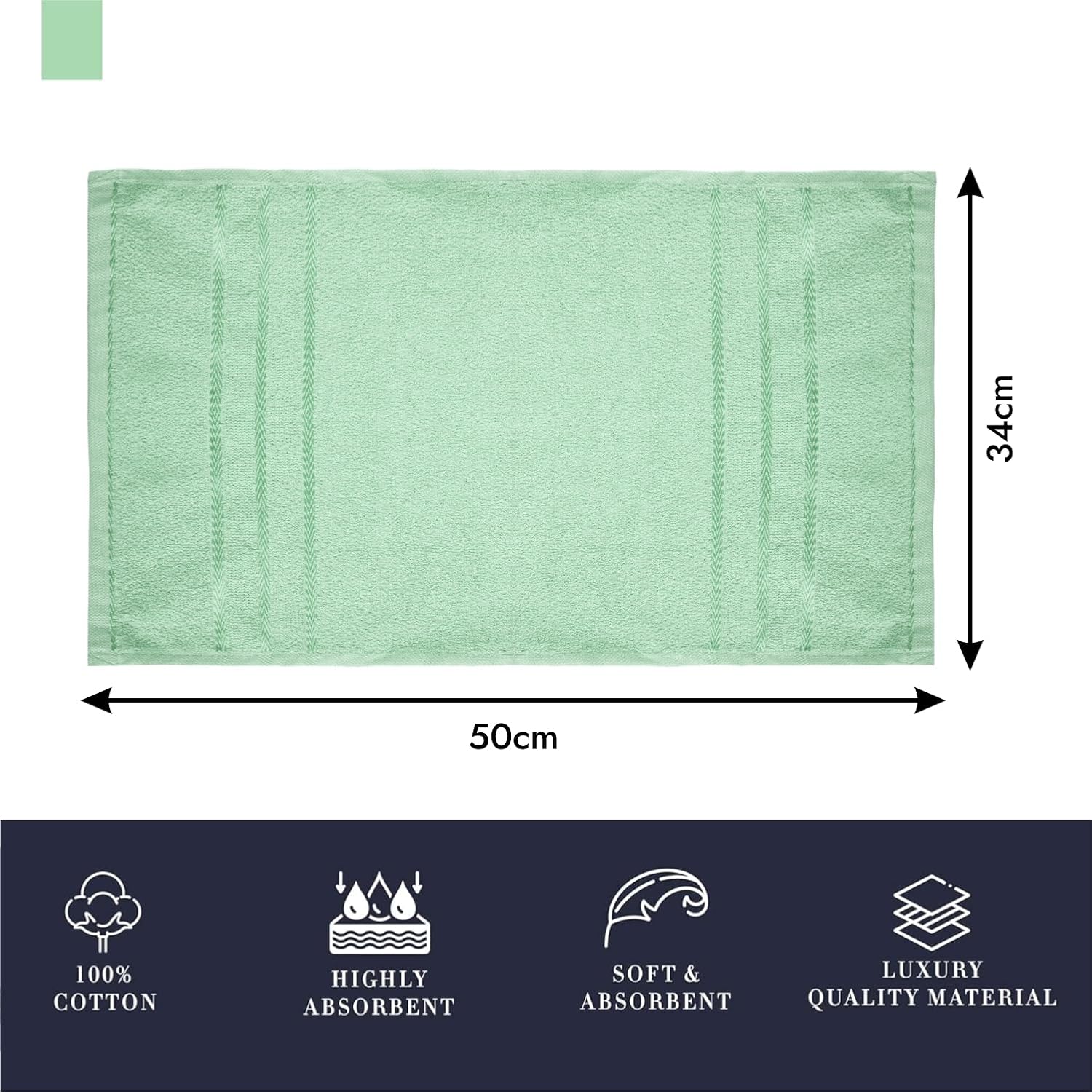 Kuber Industries Face Towel 1000 Gsm | Towels For Daily Use Workout Hand Towel | Lining Design | Pack Of 5 (Green & Pink)
