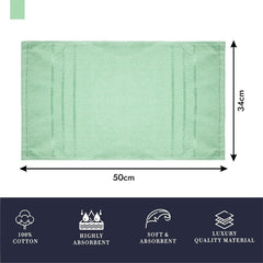 Kuber Industries Face Towel 1000 Gsm | Towels For Daily Use Workout Hand Towel | Lining Design | Pack Of 5 (Orange & Green)