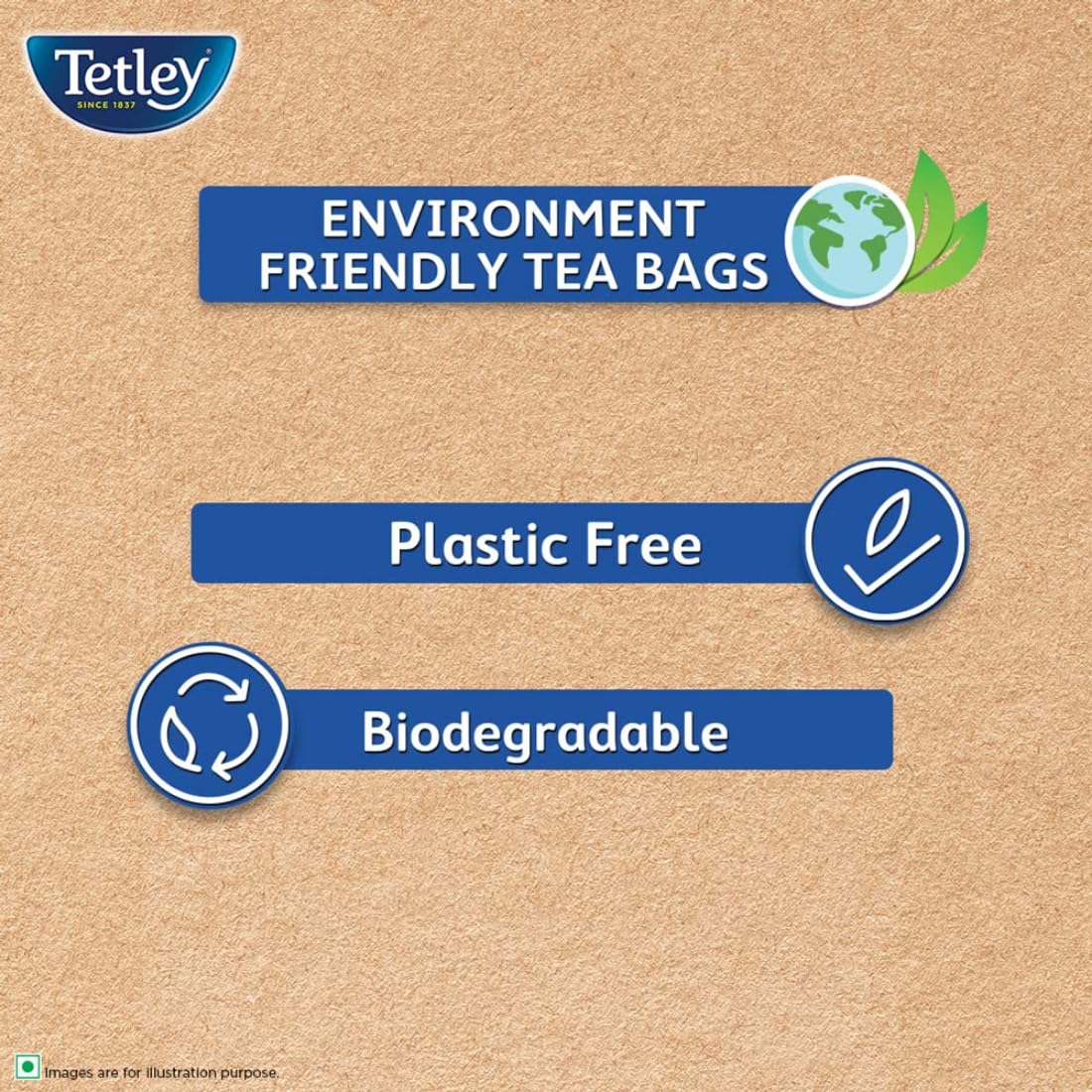 Tetley Original Assam Tea Bags - 170gm, 5.9 Ounce, 100 Tea Bags | Plastic Free & Biodegradable Tea Bags - Environment Friendly, Non GMO