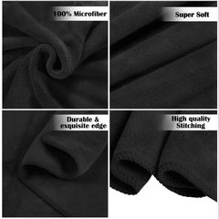 Sassoon Venir Microfiber Bath Towel 450 Gsm | Ultra Soft Material, Towel Large Size For Women (Black)
