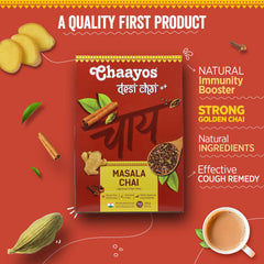 Chaayos Desi Masala Chai - 300gm, 10.5 Ounce, 150 Cups | 100% Natural Ingredients Spiced Chai Tea - Relieves Stress, Boosts Immunity | Medium Caffeine Loose Leaf Tea - Premium Chai Patti