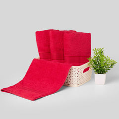 Kopa By Bianca Hand & Gym Towel 800 Gsm | 100% Cotton Soft Terry D'Ross Collection (Red)- 4 Piece