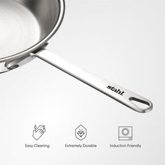 Artisan Triply Stainless Steel Micro Frypan - Mini Frying Pan | 240ml, 12 Cm - Induction Base