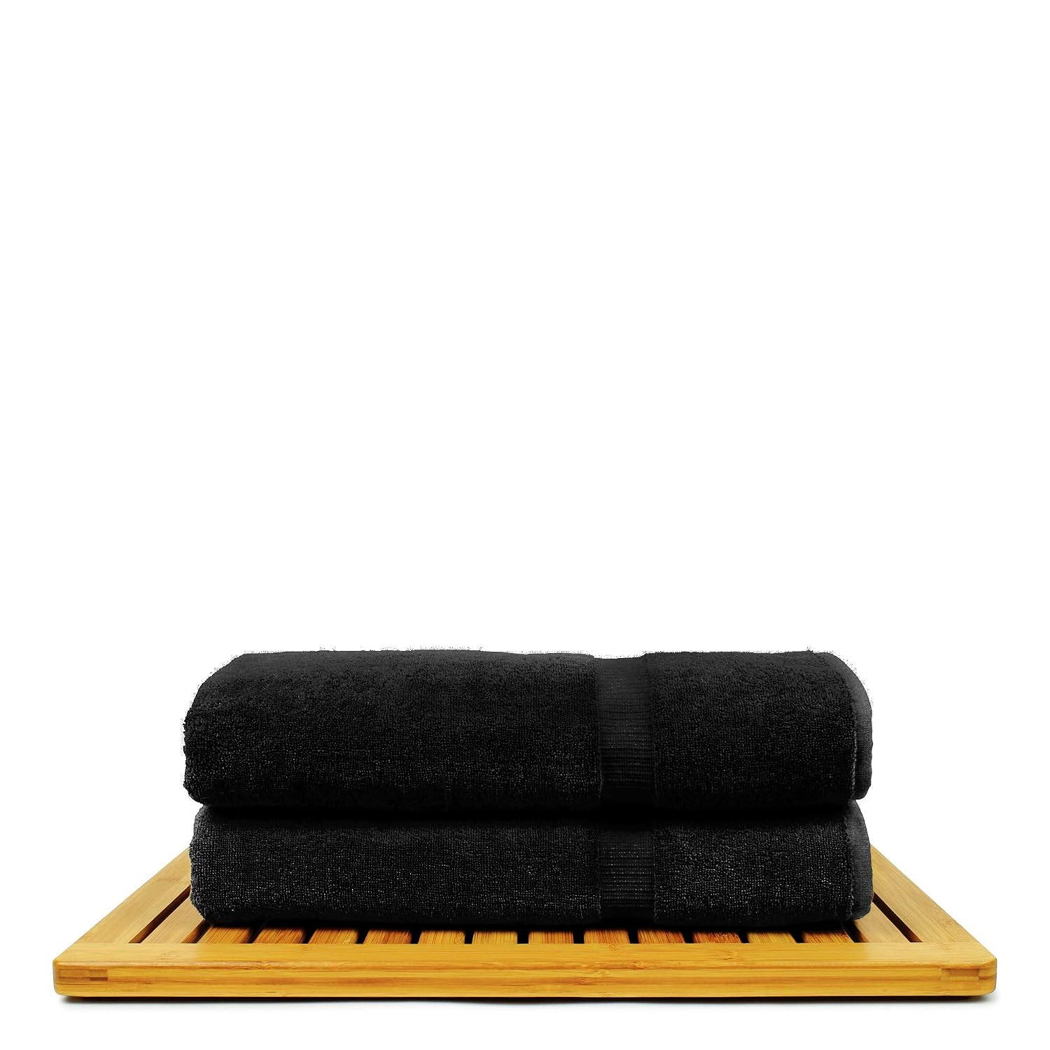 Bare Cotton Luxury Hotel & Spa Towel Turkish Bath Sheets Dobby Border | Black (Set Of 2)