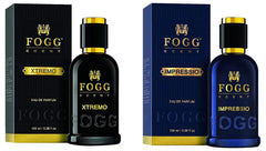 Fogg Scent Xtremo & Impressio Eau De Parfum For Men 100 Ml 3.4 Fl.oz. Each Pack Of 2 | Perfect Gift For Brother