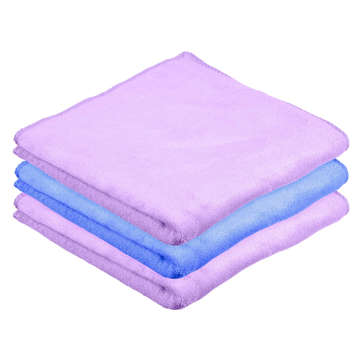 Kuber Industries Cleaning Towel 550 Gsm | Reusable Cleaning Cloths For Kitchen, Duster & Home Cleaning Towel Hanging Loop - Pack Of 3 (Blue & Purple)