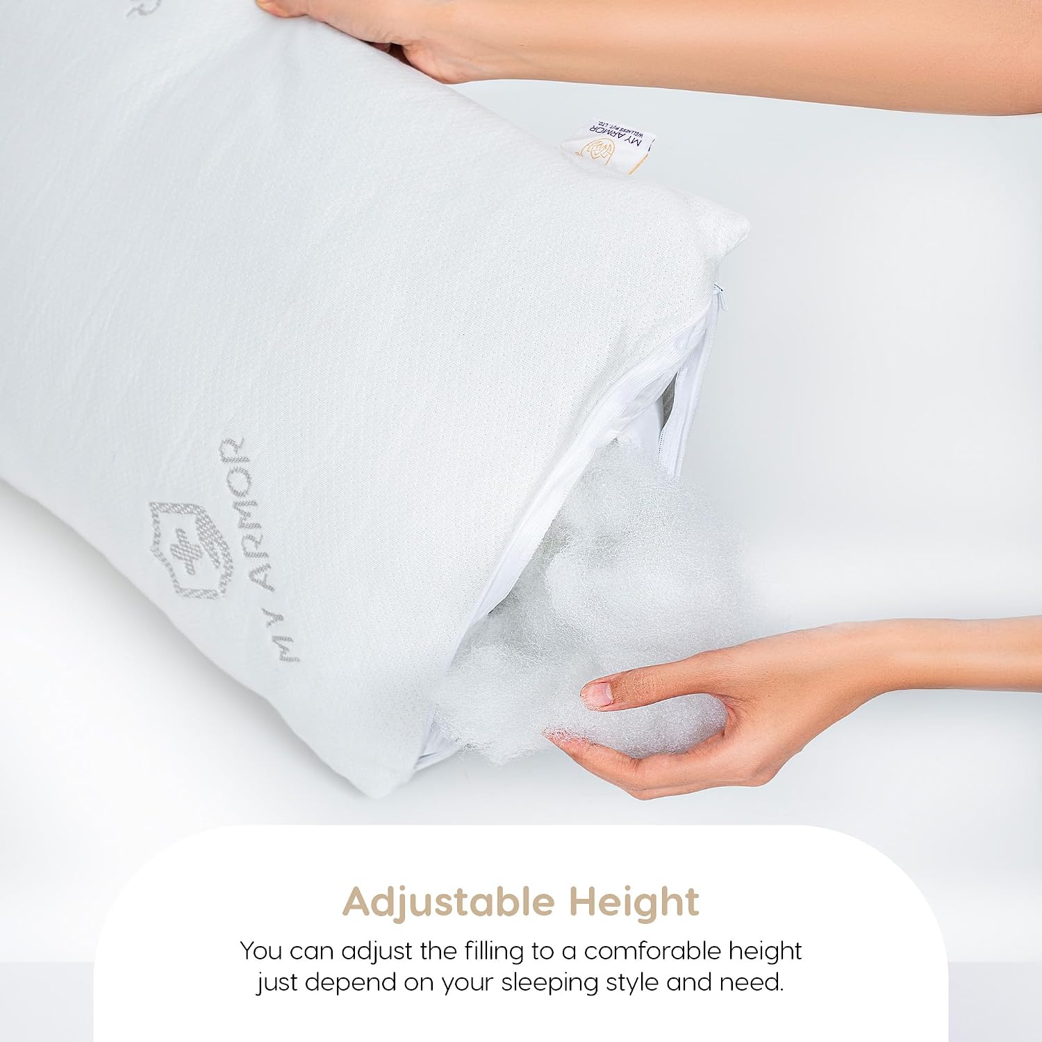 Microfiber Bed Pillows For Sleeping With Removable Zipper Cover - 26x17 Inches | White Pillows, Rectangular Shape, Easy Maintenance, Superior Softness, Best Pillow - Pack Of 4