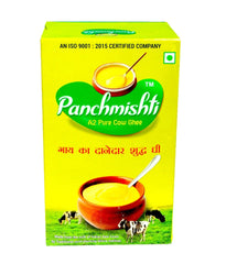 Organic Pure A2 Pure Ghee By Panchmishti | Good Source Of Vitamin A & Healthy Desi Danedar Cow Ghee Perfect For Laddus | (1 Litr) 33.8 Ounce | Box Pack