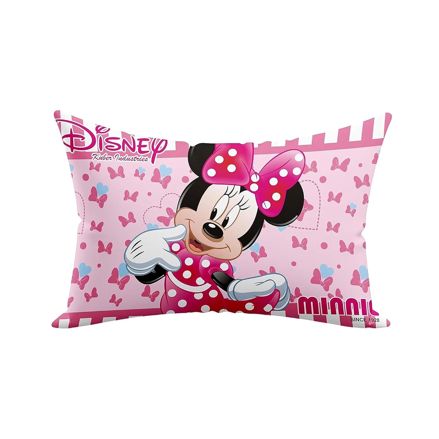 Kid's Disney Mickey & Minnie Pillow For Sleeping, Pink - 12x18 Inches | Cozy & Fluffy Super Soft Pillow | Suitable For All Sleepers, Multipurpose & Comfortable, Breathable - 3 Pcs