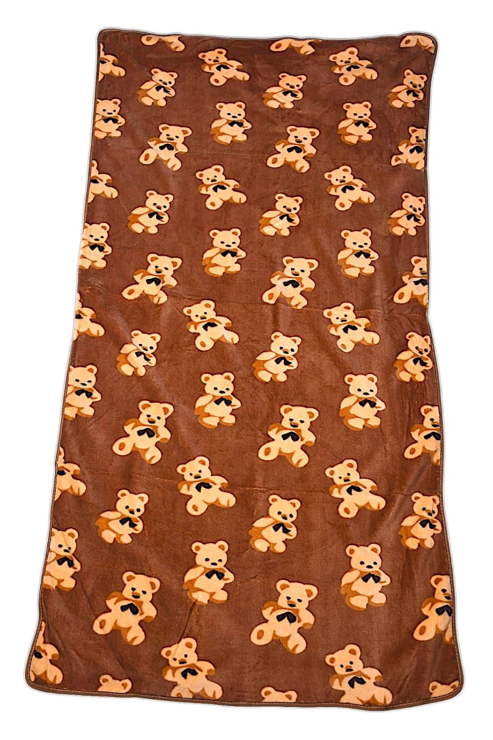 Microfiber Teddy Printed Bath Towel 400 Gsm | Absorbent Super Soft & Comfortable Quick Drying Bathing Towel (Brown)