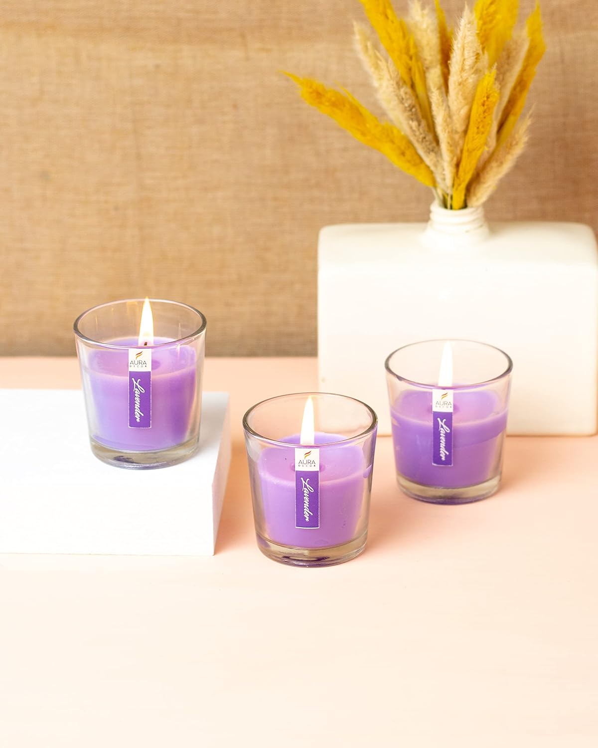 LAVENDER FRAGRANCE VOTIVE GLASS CANDLES | BEST FOR DIWALI GIFT SET CANDLES