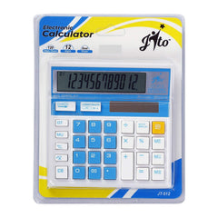 Jito JT-512 Blue Electronic Calculator With 18 Months Warranty | 12 Digits Large Display, Auto Replay