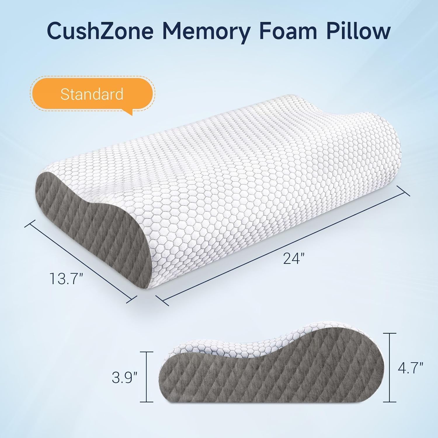 Memory Foam Pillows Supports Neck Pain & Shoulder Pain, Pillows Model - D2 | Contour Cervical Orthopedic Pillows, Ergonomic Cervical Pillow Neck Support Pillow For Side Back