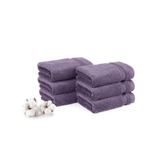 Mytrident Finesse 100% Cotton Face Towels 1200 Gsm (Purple) -6 Piece