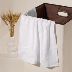 Kopa Quick Dry 100% Cotton Soft Terry Bath Towel 380 Gsm | Quick Dry 100% Cotton Super Absorbent, Lightweight (D'Ross) Bath Towel (White)