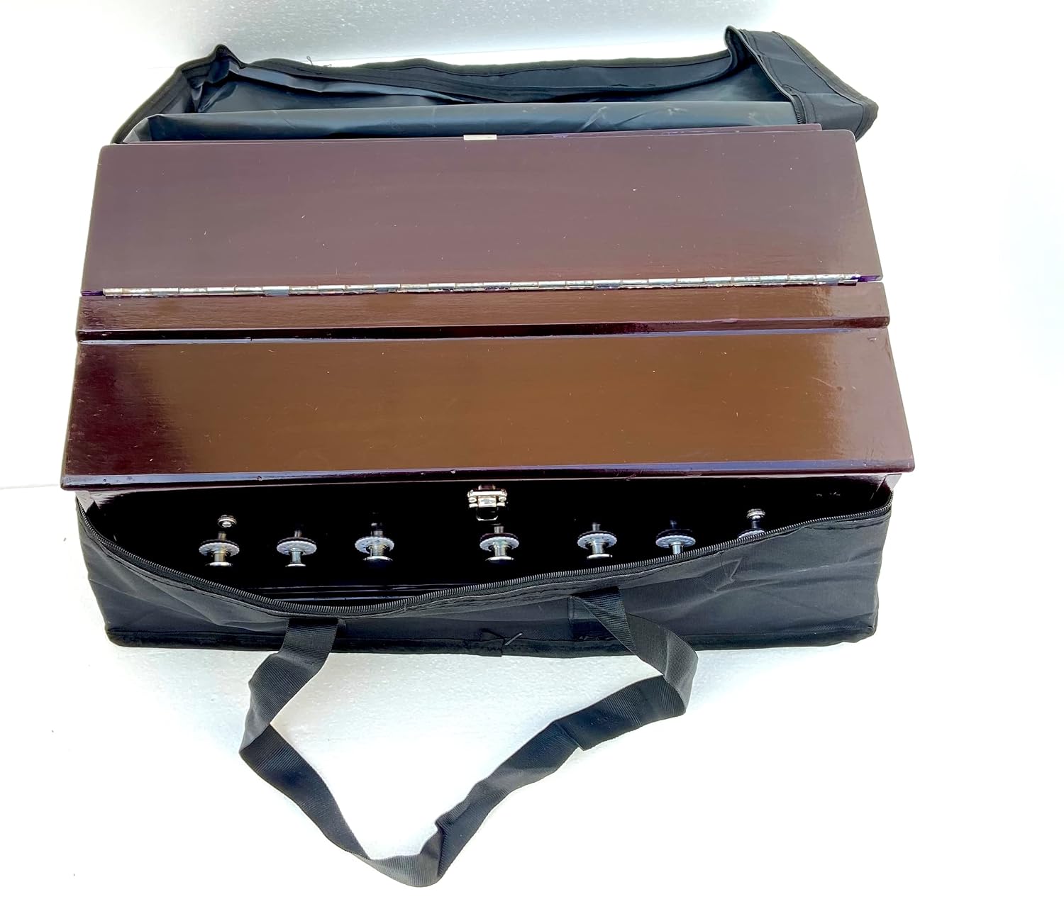 Harmonium With Bag - 7 Stopper, Churidar Double Bellow, 39 Keys, Two Reed (Bass Male), 3 1/4 Octave | Handmade Instrument