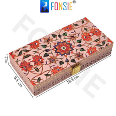 Fancy Shagun Cash Box Or Gaddi Box For Gifting Money On Wedding, New Born Baby, Ring Ceremony Pattern1pc, Material - Wood, Colour - Pink Flower