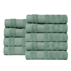 Mush Bamboo Face Towel Set 100% Bamboo 550 Gsm | Face Towel For Women & Men Small Towels For Face & Hand | Set Of 9 - Olive Green