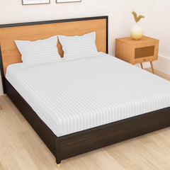 Perfect Double Bedsheets For Queen Size With Two Pillow Cover - 88 X 100 Inches, White | Soft & Breathable, For Bedroom & Gifting