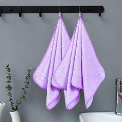 Linear Microfiber Hand & Face Towel Small Size 300 Gsm | Towel For Men, Women & Babies Ultra Soft Absorbent & Quick Dry Towels For Gym, Travel (Purple)- Pack Of 2
